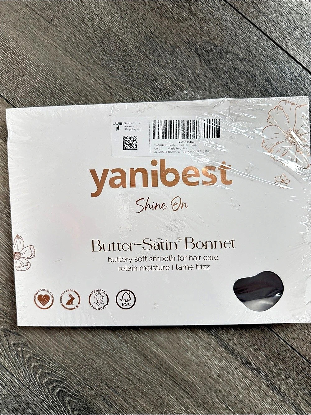 yanibest Butter-Satin Bonnet Satin Bonnet Brown NWT